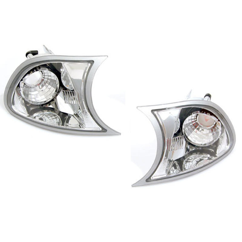 2 CLIGNOTANTS AVANT CHROME CRISTAL BMW SERIE 3 E46 COUPE CABRIOLET 1999 A 8/2001