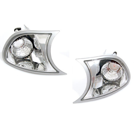 2 CLIGNOTANTS AVANT CHROME CRISTAL BMW SERIE 3 E46 COUPE CABRIOLET 1999 A 8/2001