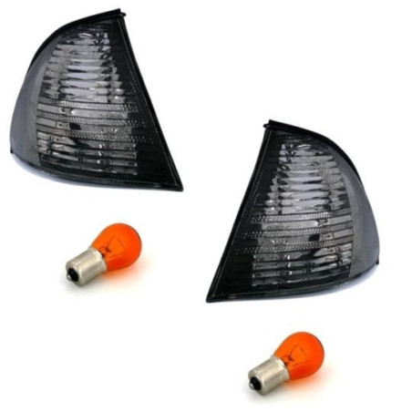 2 CLIGNOTANTS AVANT NOIR FUME BMW SERIE 3 E46 BERLINE TOURING DE 5/1998 A 8/2001