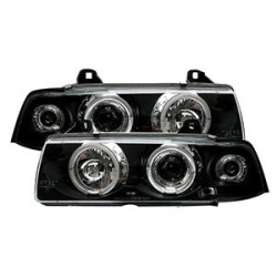 2 PHARES ANGEL EYES BMW SERIE 3 E36 COUPE CABRIOLET 3/1992-4/1999 NOIR LED
