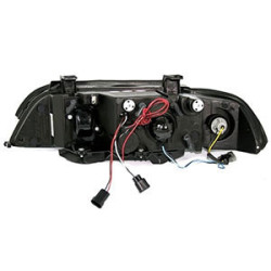 2 PHARES ANGEL EYES BMW SERIE 5 E39 BERLINE TOURING 9/1995-8/2000 NOIR LED BLANC