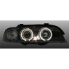 2 PHARES ANGEL EYES BMW SERIE 5 E39 BERLINE TOURING 9/1995-8/2000 NOIR LED BLANC