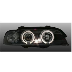 2 PHARES ANGEL EYES BMW SERIE 5 E39 BERLINE TOURING 9/1995-8/2000 NOIR LED BLANC