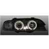 2 PHARES ANGEL EYES BMW SERIE 5 E39 BERLINE TOURING 9/1995-8/2000 NOIR LED BLANC