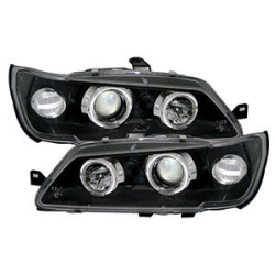 2 PHARES ANGEL EYES PEUGEOT 306 BERLINE BREAK PHASE 1 NOIR LED 04/1993-07/1997