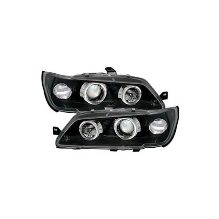2 PHARES ANGEL EYES PEUGEOT 306 BERLINE BREAK PHASE 1 NOIR LED 04/1993-07/1997