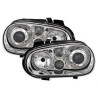 2 PHARES ANGEL EYES VW GOLF 4 BERLINE BREAK 8/1997-6/2006 CHROME LED TYP2