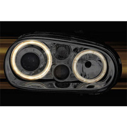 2 PHARES ANGEL EYES VW GOLF 4 BERLINE BREAK 8/1997-6/2006 CHROME LED TYP2