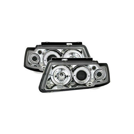 2 PHARES ANGEL EYES VW PASSAT 3B BERLINE BREAK CHROME LED 8/1996-11/2000