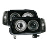 2 PHARES ANGEL EYES VW POLO 6N2 NOIR CRISTAL PHARE OPTIQUE 09/1999-07/2001