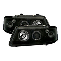 2 PHARES ANGEL EYES AUDI A3 8L 8/1996-8/2000 PHASE 1 NOIR CRISTAL LED