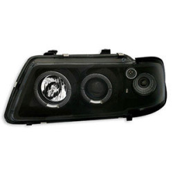2 PHARES ANGEL EYES AUDI A3 8L 8/1996-8/2000 PHASE 1 NOIR CRISTAL LED