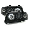 2 PHARES ANGEL EYES AUDI A4 B5 1994-1999 BERLINE AVANT FEUX AVANT NOIR LED