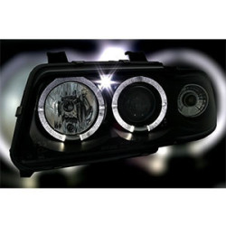 2 PHARES ANGEL EYES AUDI A4 B5 1994-1999 BERLINE AVANT FEUX AVANT NOIR LED