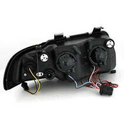 2 PHARES ANGEL EYES AUDI A4 B5 1994-1999 BERLINE AVANT FEUX AVANT NOIR LED
