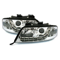 2 PHARES DEVIL EYES AUDI A6 C5 4B BERLINE AVANT LED CHROME 05/1997-05/2001