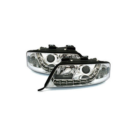 2 PHARES DEVIL EYES AUDI A6 C5 4B BERLINE AVANT LED CHROME 05/1997-05/2001