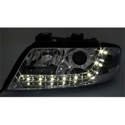 2 PHARES DEVIL EYES AUDI A6 C5 4B BERLINE AVANT LED CHROME 05/1997-05/2001
