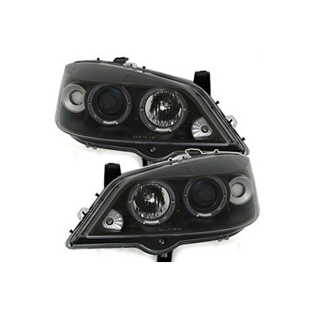 2 PHARES ANGEL EYES OPEL ASTRA G 02/1998-01/2005 COUPE BERTONE BERLINE NOIR LED