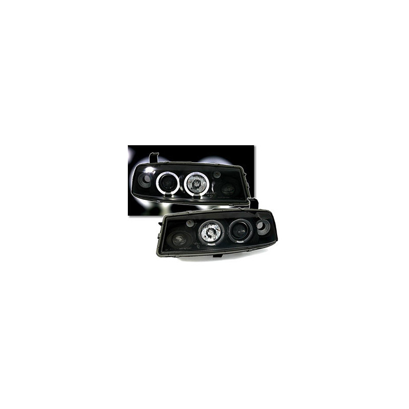 2 PHARES ANGEL EYES OPEL CALIBRA 06/1990-07-1997 NOIR LED CRISTAL