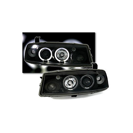 2 PHARES ANGEL EYES OPEL CALIBRA 06/1990-07-1997 NOIR LED CRISTAL