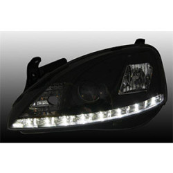 2 PHARES DEVIL EYES OPEL CORSA C NOIR CRISTAL LED 10/2000-09/2006