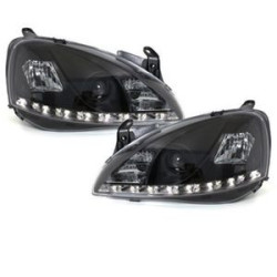 2 PHARES DEVIL EYES OPEL CORSA C NOIR CRISTAL LED 10/2000-09/2006