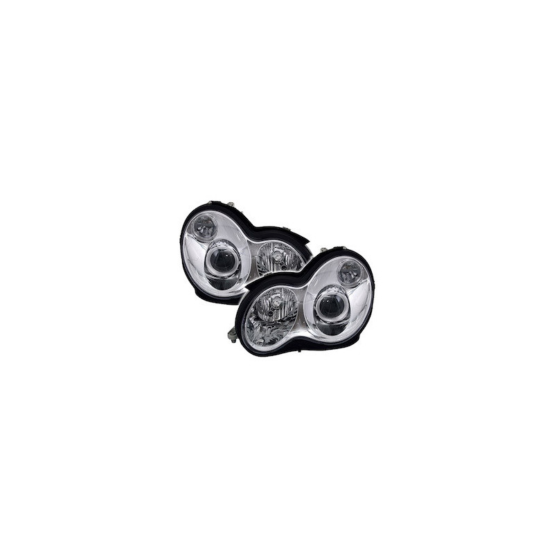 2 PHARES MERCEDES CLASSE C W203 S203 05/2000-03/2004 CHROME LOOK XENON DEPO