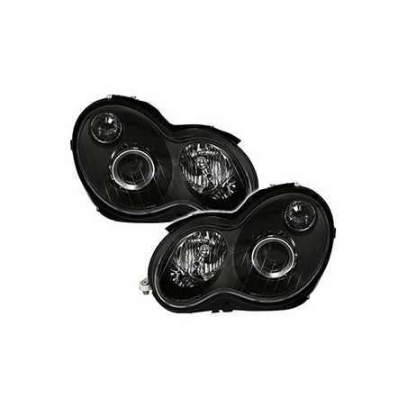 2 PHARES MERCEDES CLASSE C W203 S203 05/2000-03/2004 NOIR LOOK XENON DEPO