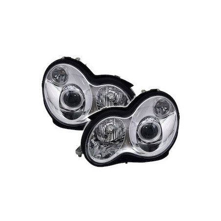 PHARES GLACES LISSE CHROME CRISTAL MERCEDES CLASSE C W203 S203 05/2000 A 03/2004