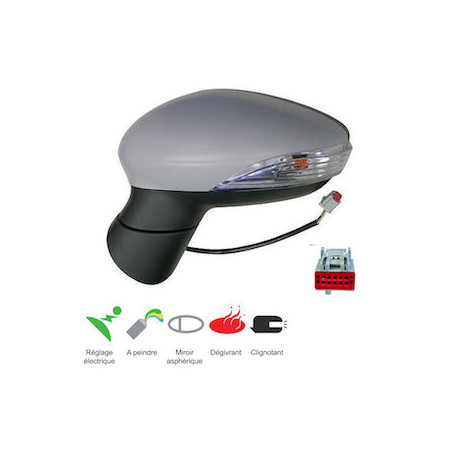 RETROVISEUR GAUCHE ELECTRIQUE DEGIVRANT APPRET FORD FIESTA 6 A PARTIR DE 11/2012