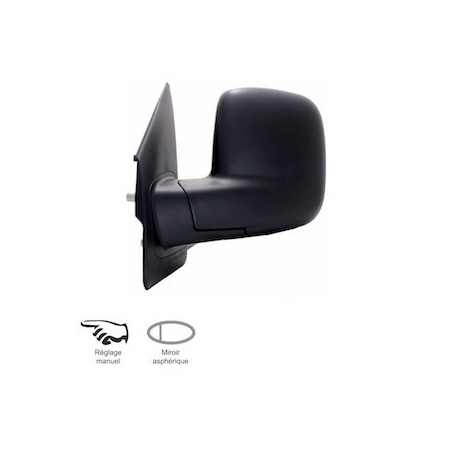 RETROVISEUR GAUCHE MANUEL NOIR VW T5 TRANSPORTER CARAVELLE MULTIVAN 2003-2009
