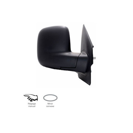 RETROVISEUR DROIT MANUEL NOIR VW T5 TRANSPORTER CARAVELLE MULTIVAN 2003-2009