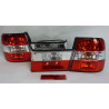 KIT FEUX ARRIERE ROUGE ET BLANC CRISTAL + PLATINE BMW SERIE 5 E34 BERLINE 88 a 95