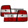 KIT FEUX ARRIERE ROUGE ET BLANC CRISTAL + PLATINE BMW SERIE 5 E34 BERLINE 88 a 95