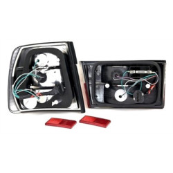 KIT FEUX ARRIERE ROUGE ET BLANC CRISTAL + PLATINE BMW SERIE 5 E34 BERLINE 88 a 95