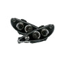 KIT DE PHARE AVANT ANGEL EYES LED A FOND NOIR PEUGEOT 206 PHASE 1 EN H4