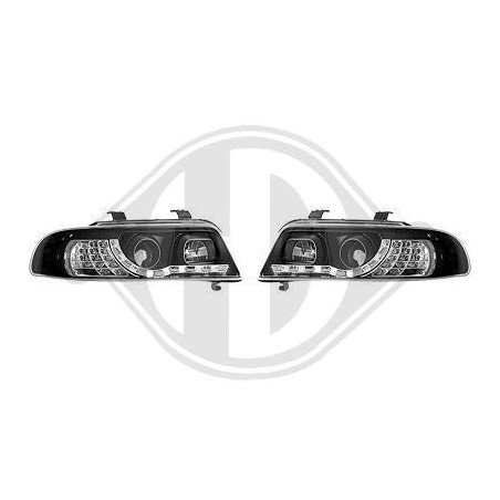 Kit de phares Gauche Droite Halogène fond noir pour Audi A4 8E2