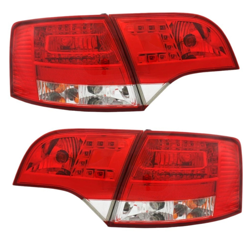 Kit feux Arrière pour Audi A4 B7 (avant 11/04-03/08) avec LED en Rouge
