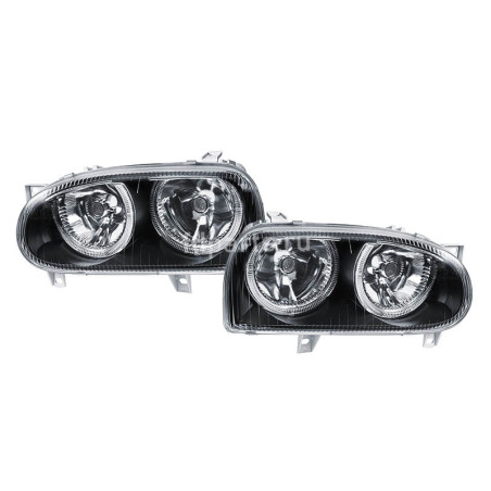 Kit de 2 phares angel eyes noir pour golf 3