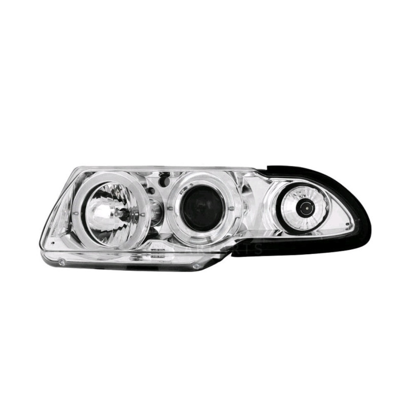 2 PHARES LED ANGEL EYES CHROME POUR OPEL ASTRA F