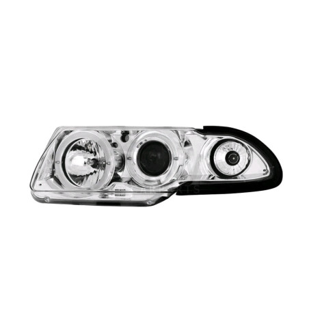 2 PHARES LED ANGEL EYES CHROME POUR OPEL ASTRA F