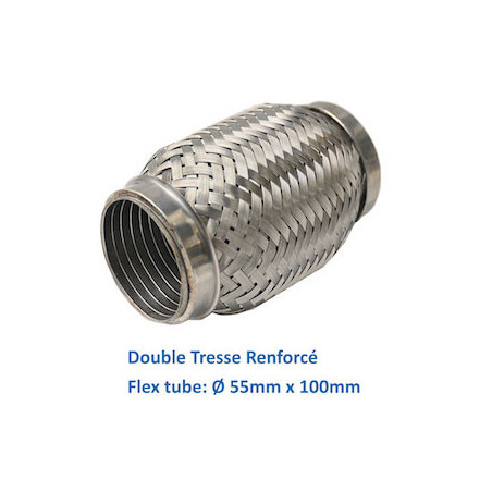 REPARATION ECHAPPEMENT TRESSE FLEXIBLE MANCHON ADAPTATEUR TUYAU 55MM L 100MM