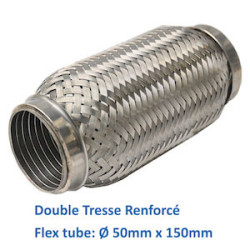 REPARATION ECHAPPEMENT TRESSE FLEXIBLE MANCHON ADAPTATEUR TUYAU  50MM L 150MM