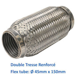 REPARATION ECHAPPEMENT TRESSE FLEXIBLE MANCHON ADAPTATEUR TUYAU  45MM L 150MM