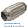 REPARATION ECHAPPEMENT TRESSE FLEXIBLE MANCHON ADAPTATEUR TUYAU  45MM L 150MM