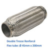 REPARATION ECHAPPEMENT TRESSE FLEXIBLE MANCHON ADAPTATEUR TUYAU  45MM L 200MM