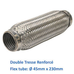 REPARATION ECHAPPEMENT TRESSE FLEXIBLE MANCHON ADAPTATEUR TUYAU  45MM L 230MM