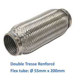 REPARATION ECHAPPEMENT TRESSE FLEXIBLE MANCHON ADAPTATEUR TUYAU  55MM L 200MM