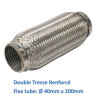 REPARATION ECHAPPEMENT TRESSE FLEXIBLE MANCHON ADAPTATEUR TUYAU  40MM L 200MM